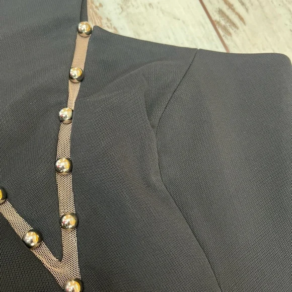 Three Floor Black Embellished Mesh Halter Dress Size 0 XXS Zip Back NWT - Picture 13 of 16